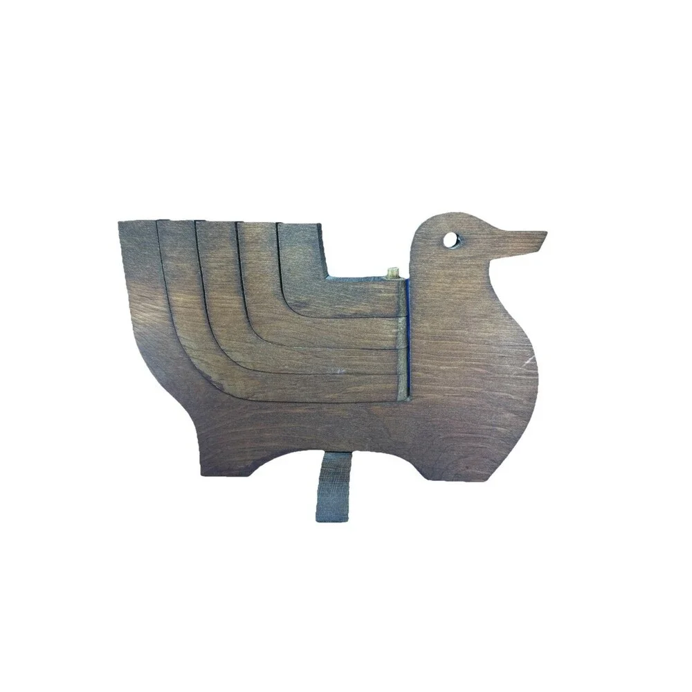 Swedish Wooden Dove Candelabra MCM Articulated Swing Arm (5) Candle Holder Taper